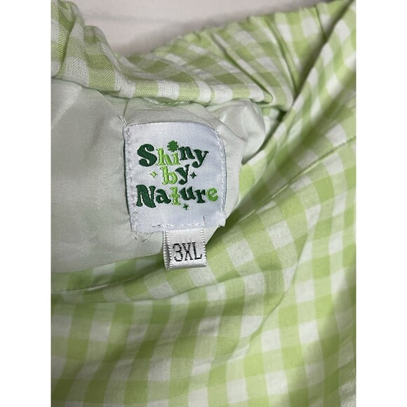 Shiny By Nature Women's 3XL Neon Green Plaid Mini Skirt - Picture 5 of 6